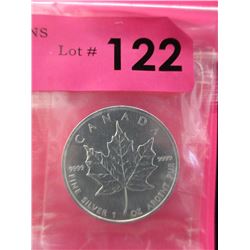 1 Oz. .9999 Fine Silver Canada Maple Leaf $5 Coin