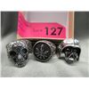 Image 1 : 3 Assorted Mans Skull Biker Rings