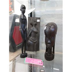 3 African Ebony Carvings