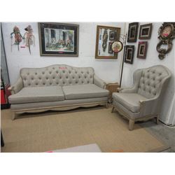 New Button Tufted Sofa & Arm Chair
