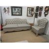 Image 1 : New Button Tufted Sofa & Arm Chair