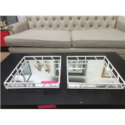 Pair of New Nate Berkus Mirrored Metal Trays