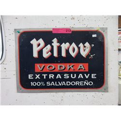 1970’s Tin “Petrov Vodka” Advertising Sign