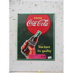 Enameled Coca-Cola Sign