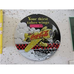 Embossed Metal Coca-Cola Sign