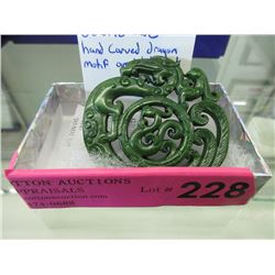 Hand Carved Jade Dragon Amulet