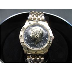 Mans New in Box August Steiner Coin Watch