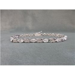 White Topaz & Diamond Tennis Bracelet