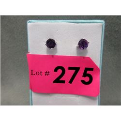 New Purple Amethyst Sterling Silver Earrings