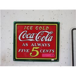 New Embossed Metal Coca-Cola Sign