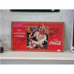 New Embossed Metal Coca-Cola Sign
