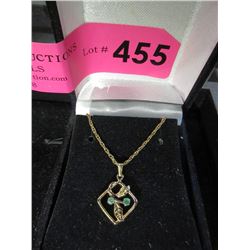 10 KT Gold Emerald Pendant on Chain