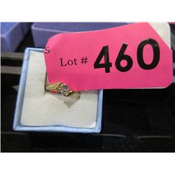 10KT Gold Aqua Marine Ring - Size 5