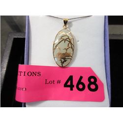 14KT Gold Wrapped Jade Pendant