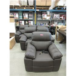 New 3 Piece Leather Power Reclining Sofa Set