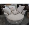 Image 1 : New Fabric Upholstered Cuddler Chair