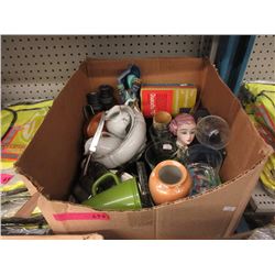 Box Lot of China & Other Household Decoratives