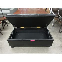 New Stylus Black Leather Storage Ottoman