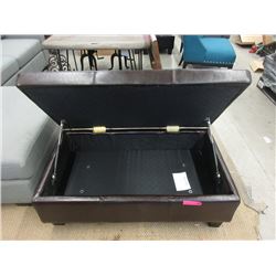 New Stylus Brown Leather Storage Ottoman