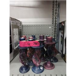 12 Carved Stone Candlesticks