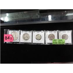 1957 USA  Penny to Half Dollar Coin Set