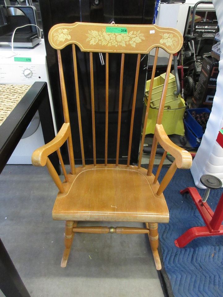 Maple Stencil Back Boston Rocker