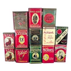 Tobacco pocket tins (13): 2 Stag oval...