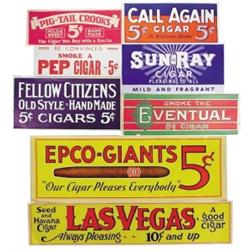 Paper cigar signs (8): Pep, Pig-Tail ...