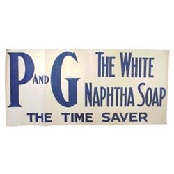 P & G Naptha Soap cloth sign, blue on...