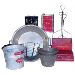 Baker Castor Oil tin, Nesco NOS pail,...
