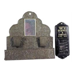 Match holder & comb case, embossed ti...