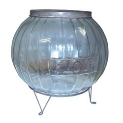 Glass countertop flour jar w/original...