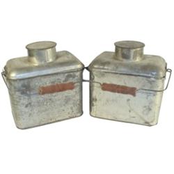 NOS rectangular tin lunch pails (2), ...