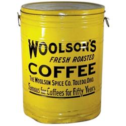 Woolson's 50# Coffee bulk store tin b...