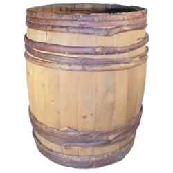 Wooden country store barrel w/twig de...