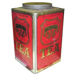 Golden Rule Tea lithographed tin cont...