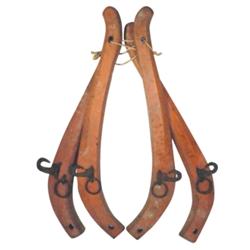 NOS horse hames, 2 pr. w/original ora...
