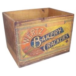 Wertz Bakery Crackers wooden box-Read...