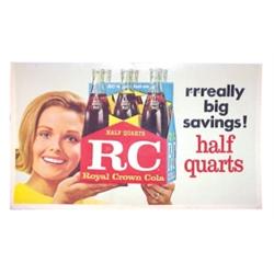 RC Cola cdbd. sign, shows 6-pack of h...