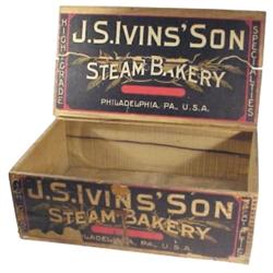 J. S. Ivins'Son Steam Bakery wooden b...