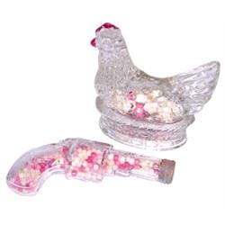 Glass candy containers (2): Chicken o...