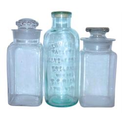 Glass counter jars (3): Robert Gibson...