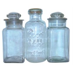 Glass candy jars (3): Reeds Patties &...