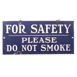 Do Not Smoke porcelain sign, blue/wht...