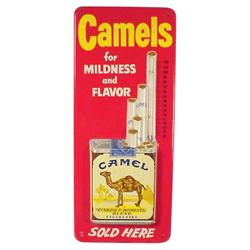 Camels thermometer, embossed tin, Ex....