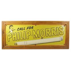 Philip Morris embossed tin sign, pict...