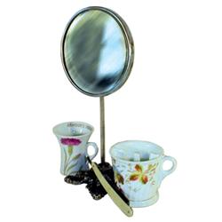Shaving mirror w/nickel plated CI bas...