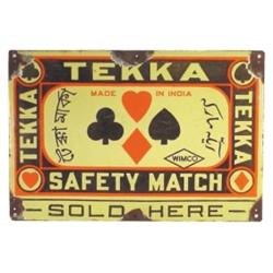 Tekka Safety Match porcelain sign, sh...