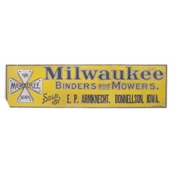 Milwaukee Binders & Mowers sign, sold...