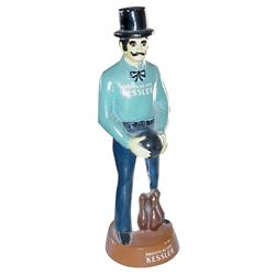 Kessler Whiskey statue, man in top ha...